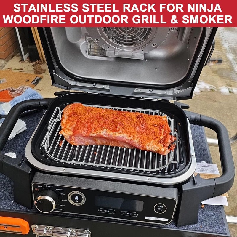 GLOWYE Griddle Plate and Rack for Ninja Woodfire Outdoor Grills OG800 OG900 Series, Flat Top Griddle Pan Rack for Ninja XSKGRDPLT Woodfire Pro Connect XL OG850 OG951 OG952 Grill - Image 3